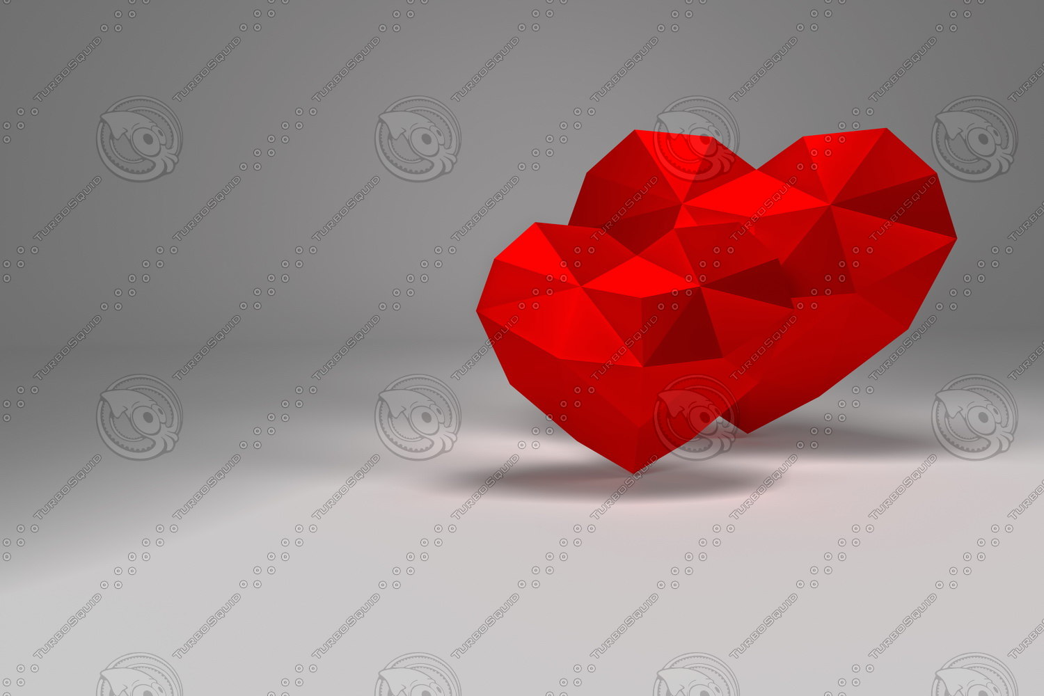 Free Red Polygonal Heart 3d Turbosquid 1532069