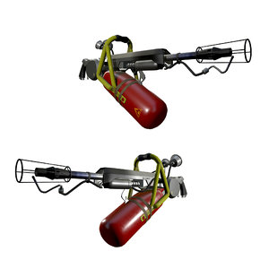 3D flamethrower flame concept