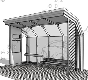 bus stop 3D model