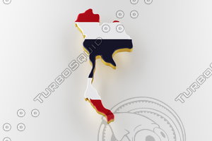 thailand image flag 3D model