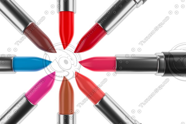 3D model lipstick red color