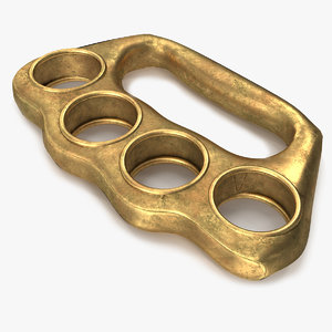 brass knuckles pbr v2 3D model