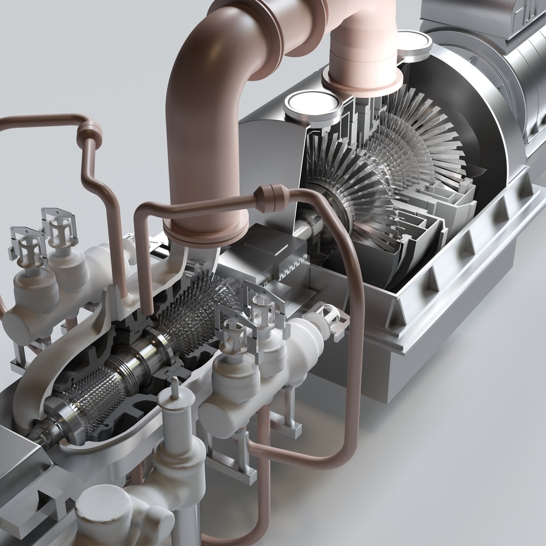 3D steam turbine 350mw model TurboSquid 1545758