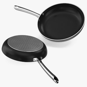 frying pan set generic 3D model