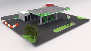 3D bp gas station model
