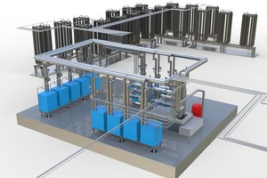 industrial boiler room 3D