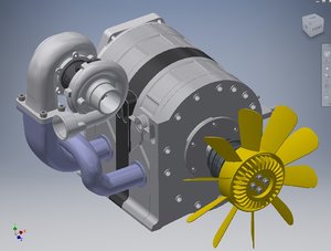 3D model engine rotary wankel