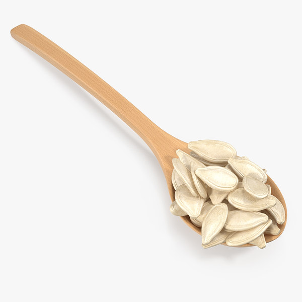 wooden spoon pumpkin seeds 3D model