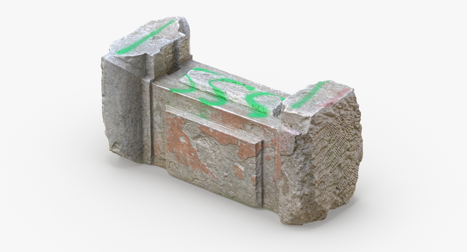 Old concrete block grafitti 3D model - TurboSquid 1546095