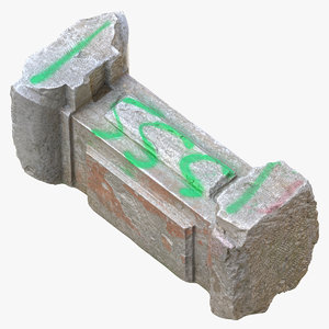 old concrete block grafitti 3D model