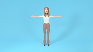 3D female character lucy model