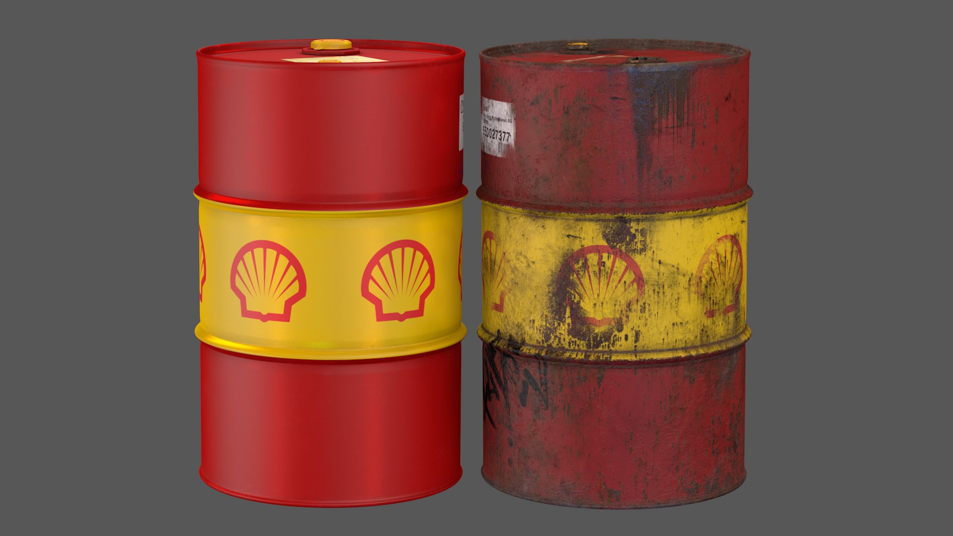 3D shell steel oil barrel model - TurboSquid 1546535