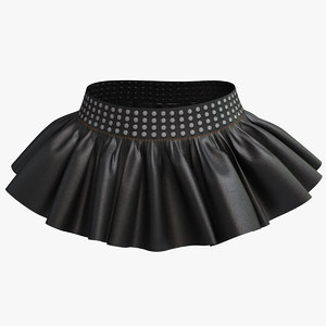 skirt 013 leather pbr 3D model