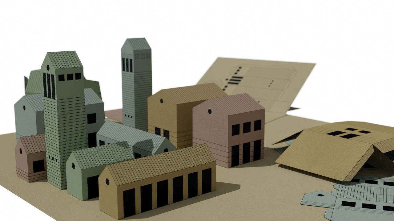 3D model paper house folding TurboSquid 1546817