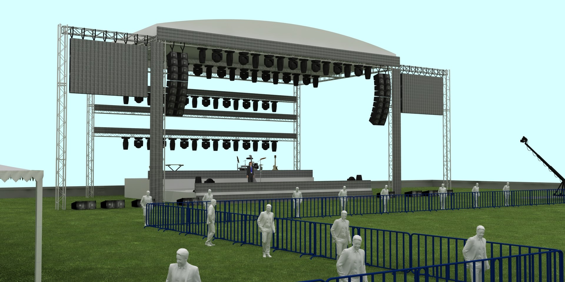 Outdoor concert stage 3D model - TurboSquid 1546997