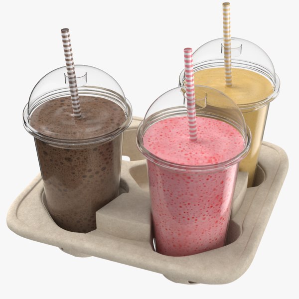 3D real milkshakes tray