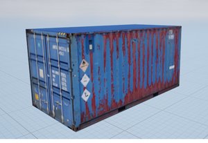 Low Poly Textured Shipping Container