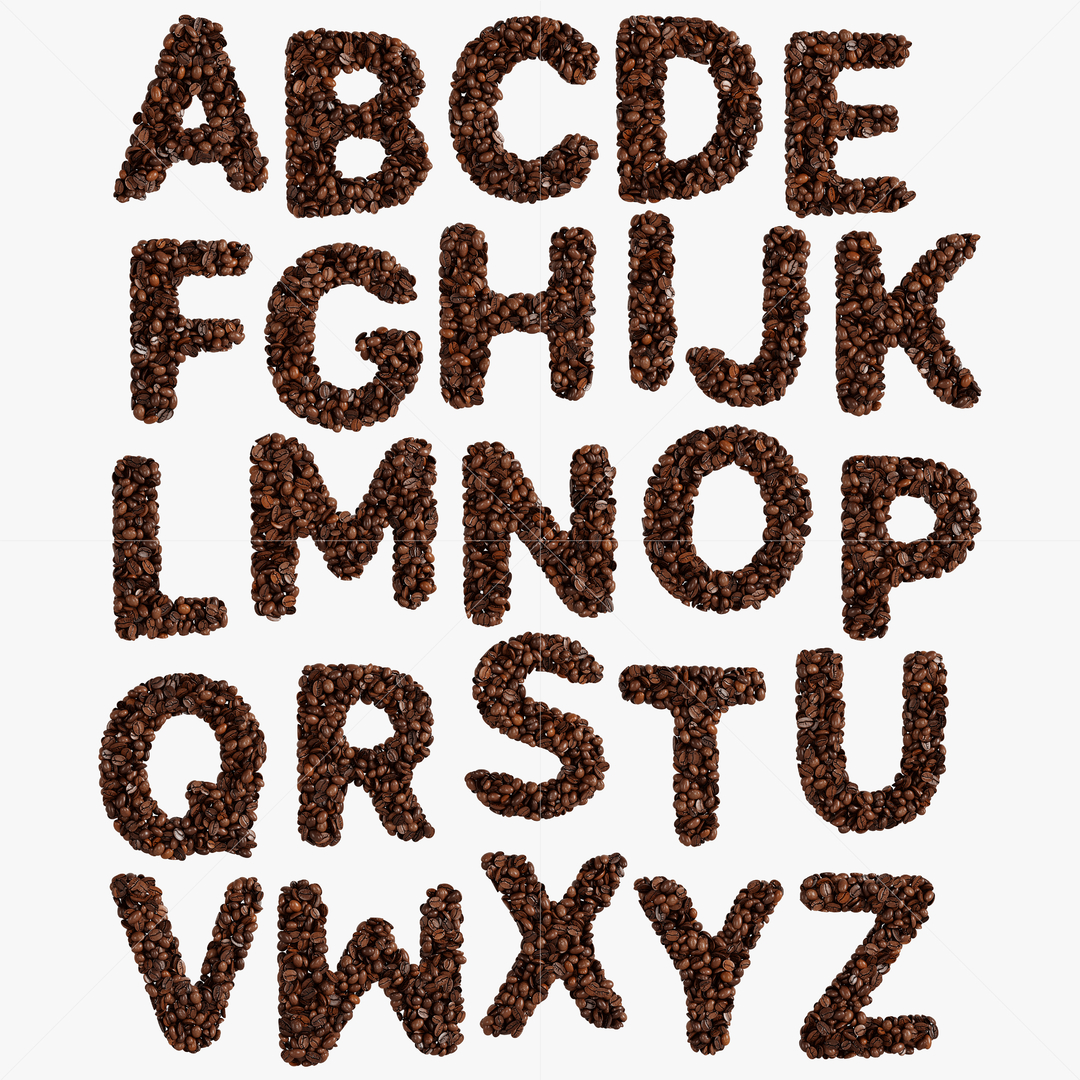 Coffee letters 3D - TurboSquid 1547801