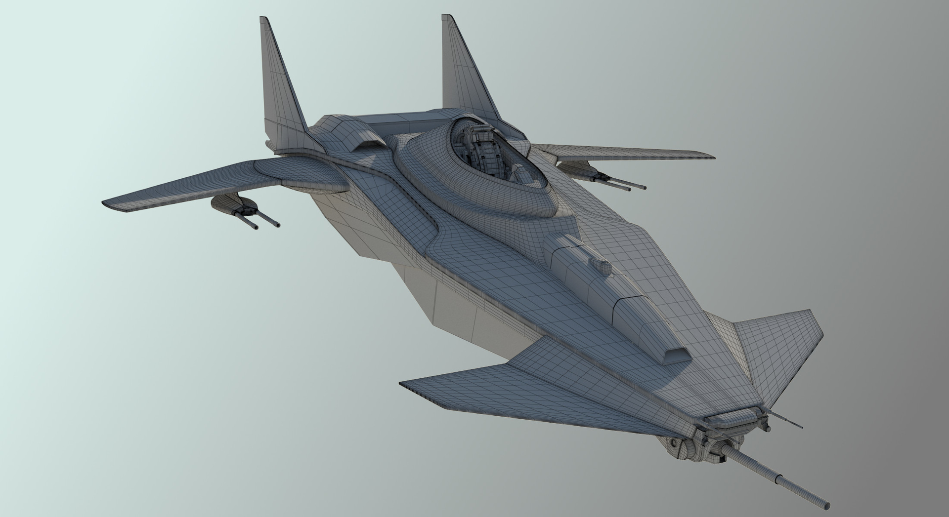 3D sci-fi warplane futuristic fighter - TurboSquid 1547844