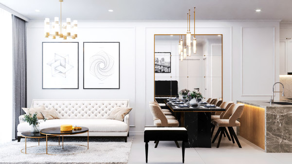 3D living room corona render
