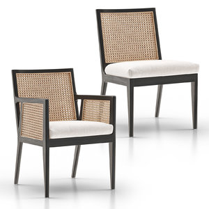 lisbon cane dining chair 3D model