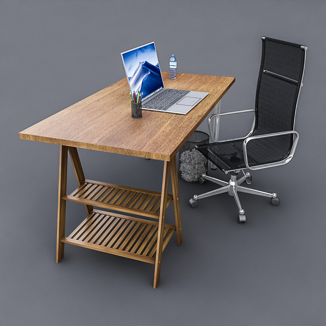 Study desk 3D model TurboSquid 1548457