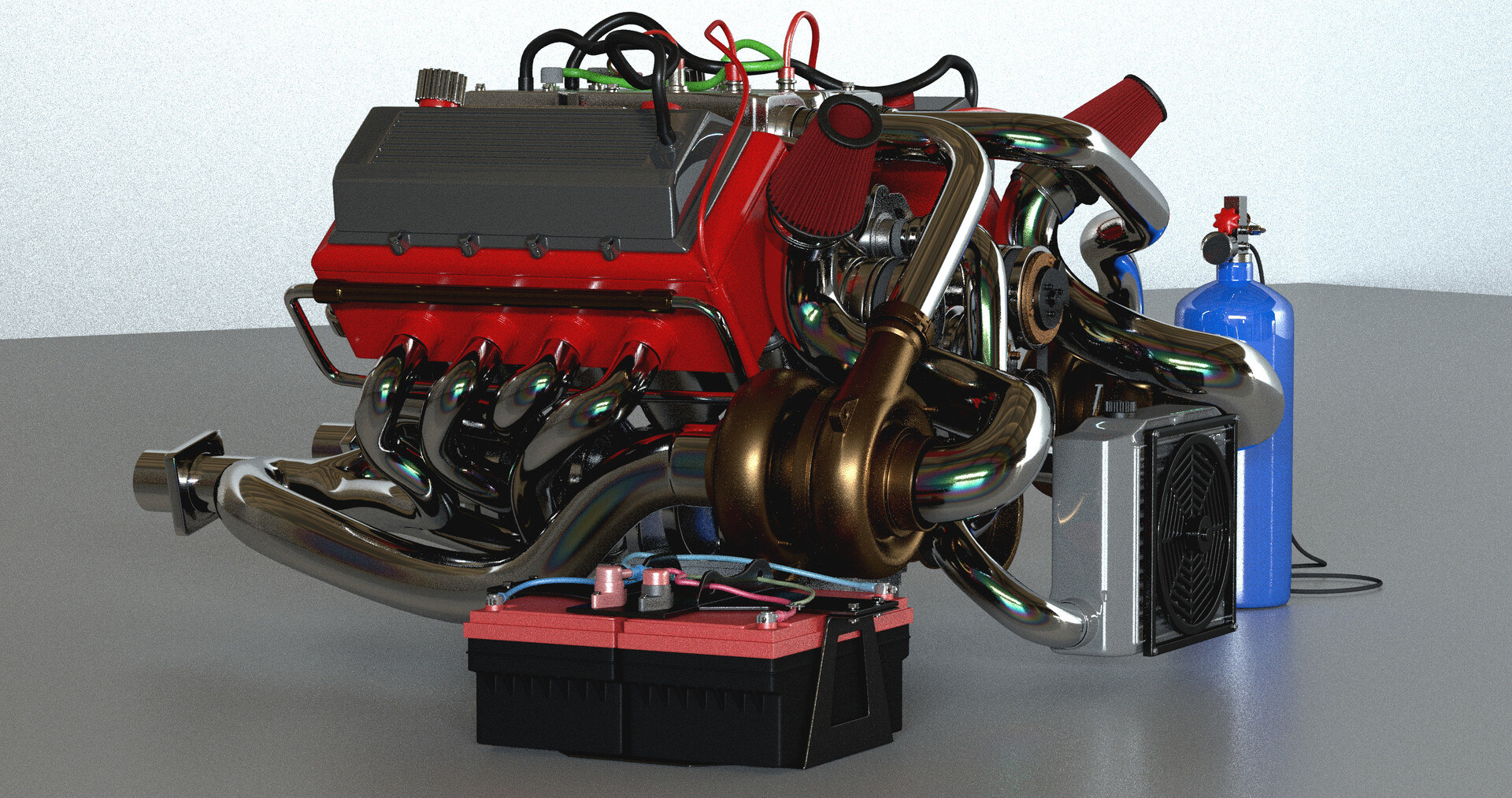 3d V8 Engine Model Turbosquid 1548538