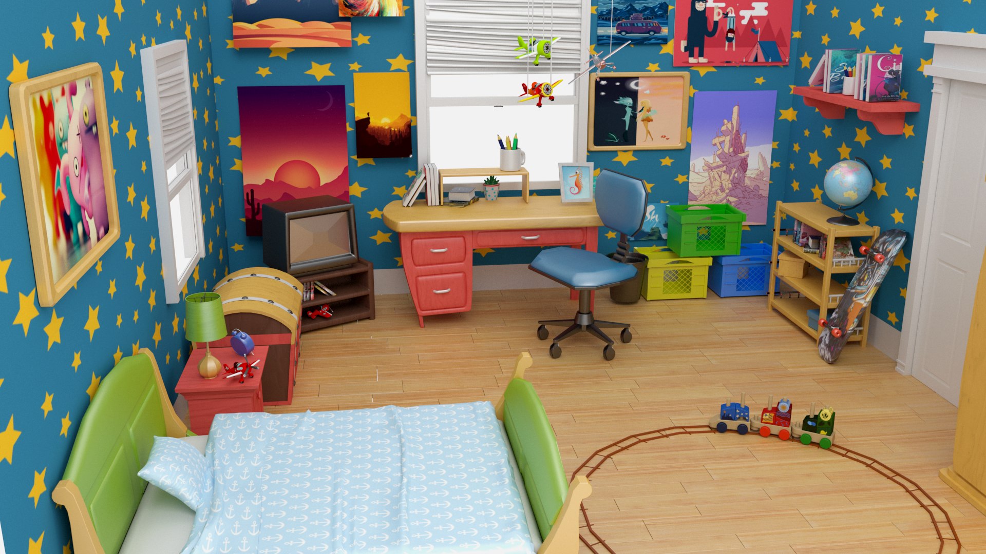 Cartoon Bedroom 3D Model3D模型 - TurboSquid 1548574