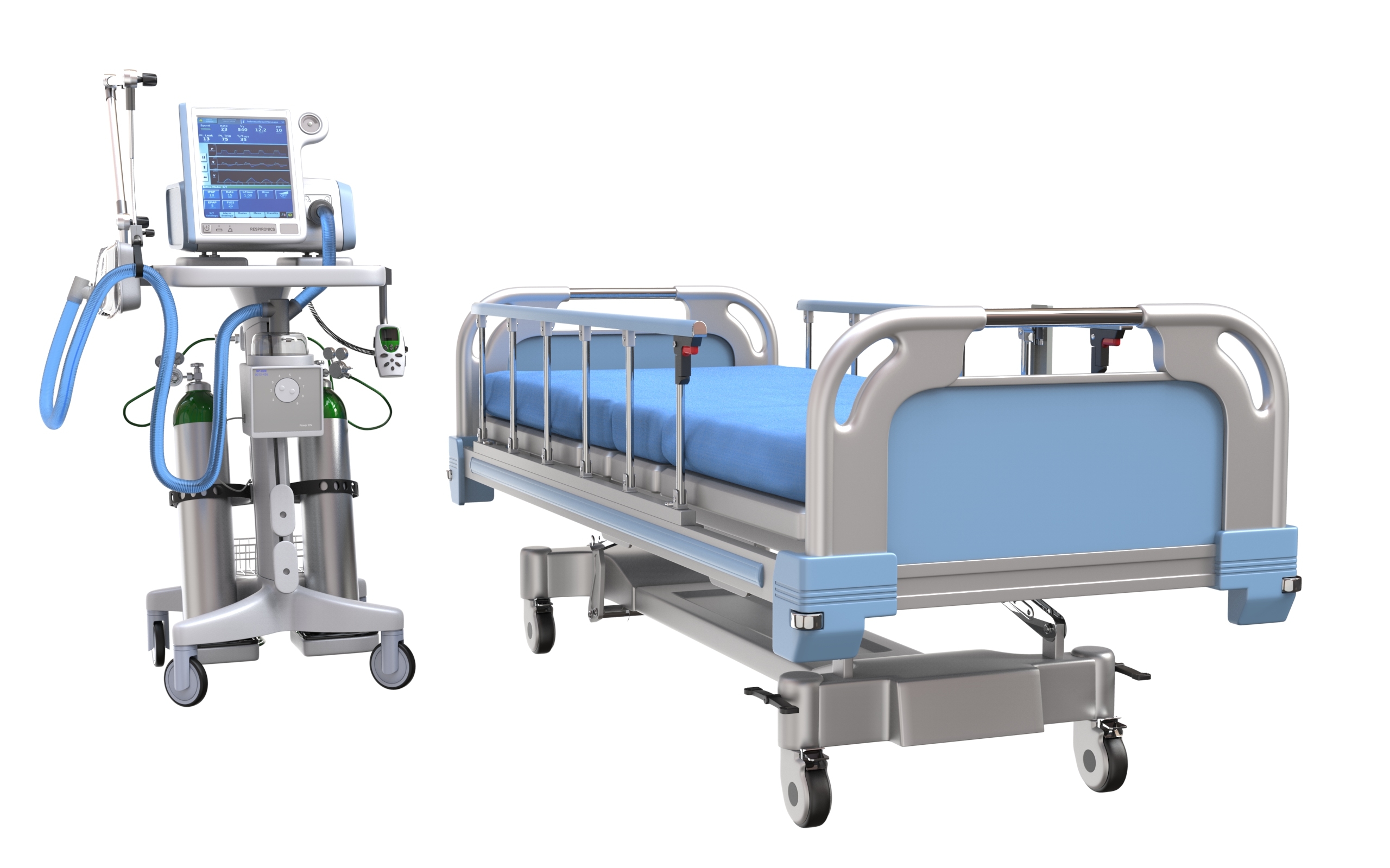 Hospital ventilator bed model TurboSquid 1548612
