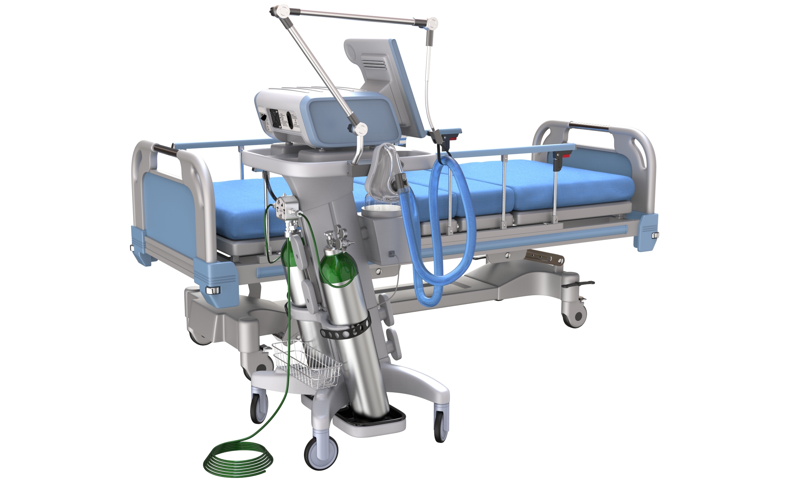 Hospital ventilator bed model TurboSquid 1548612