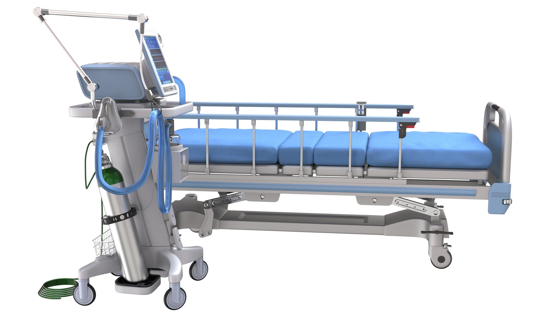 Hospital ventilator bed model TurboSquid 1548612