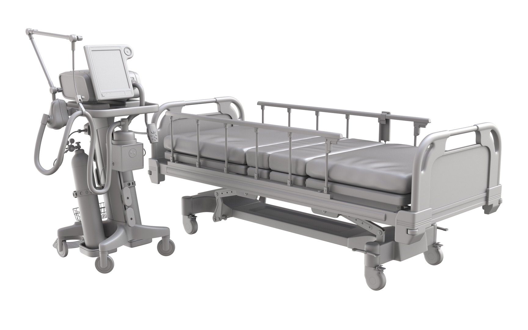 Hospital ventilator bed model TurboSquid 1548612