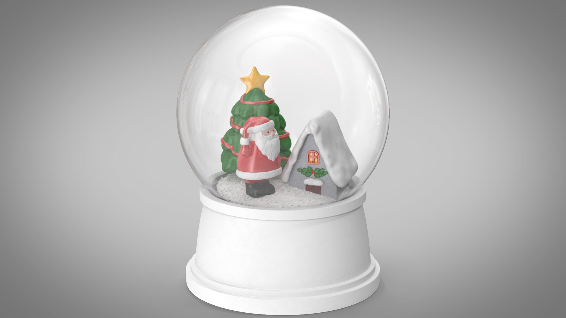Snow Globe Christmas Decoration 3d Turbosquid 1548840