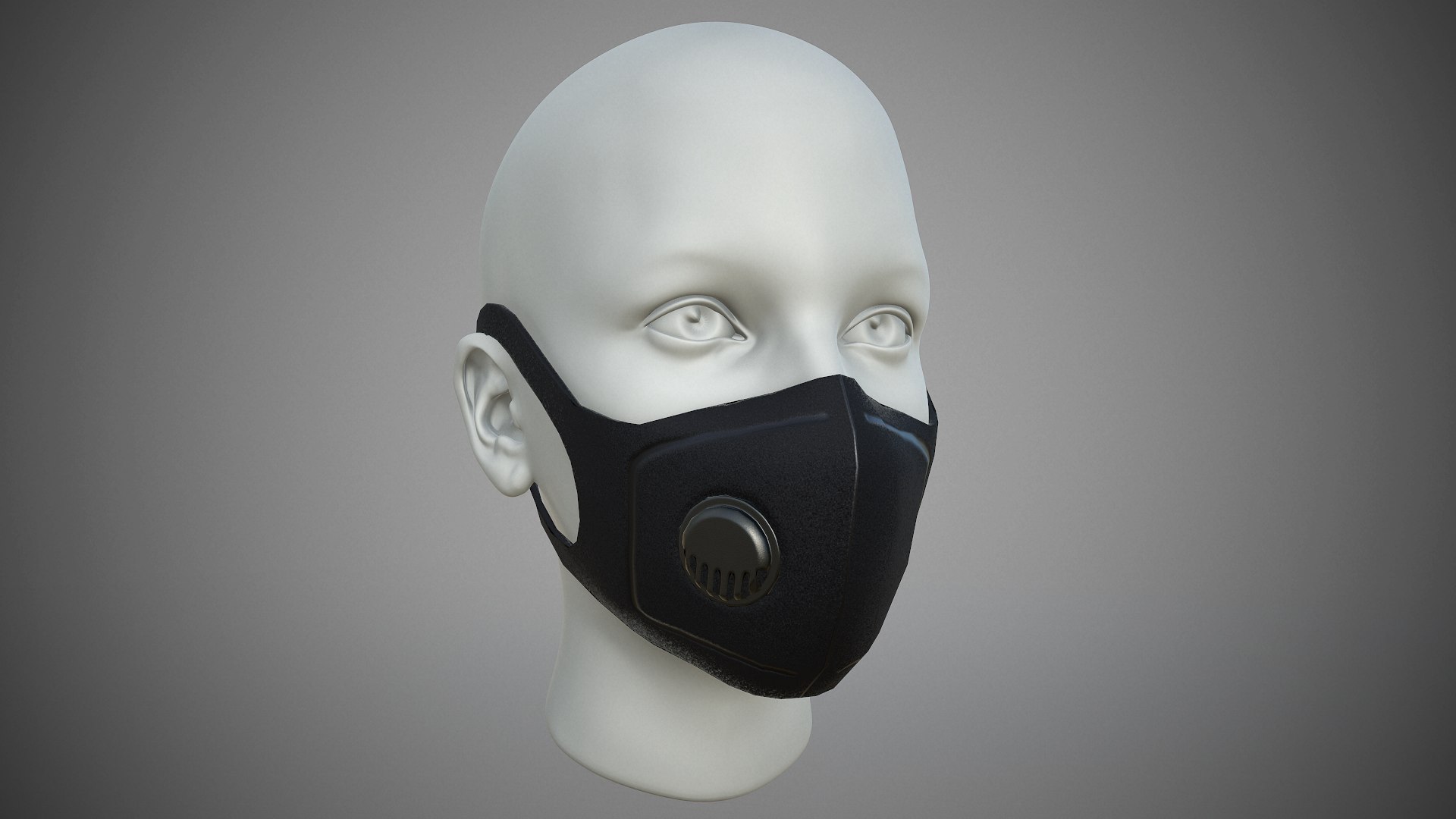 3D модель Черная медицинская маска для лица - TurboSquid 1548982