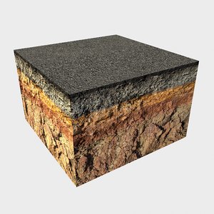 3D section soil asphalt
