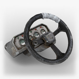 old steering wheel equipment 3D model