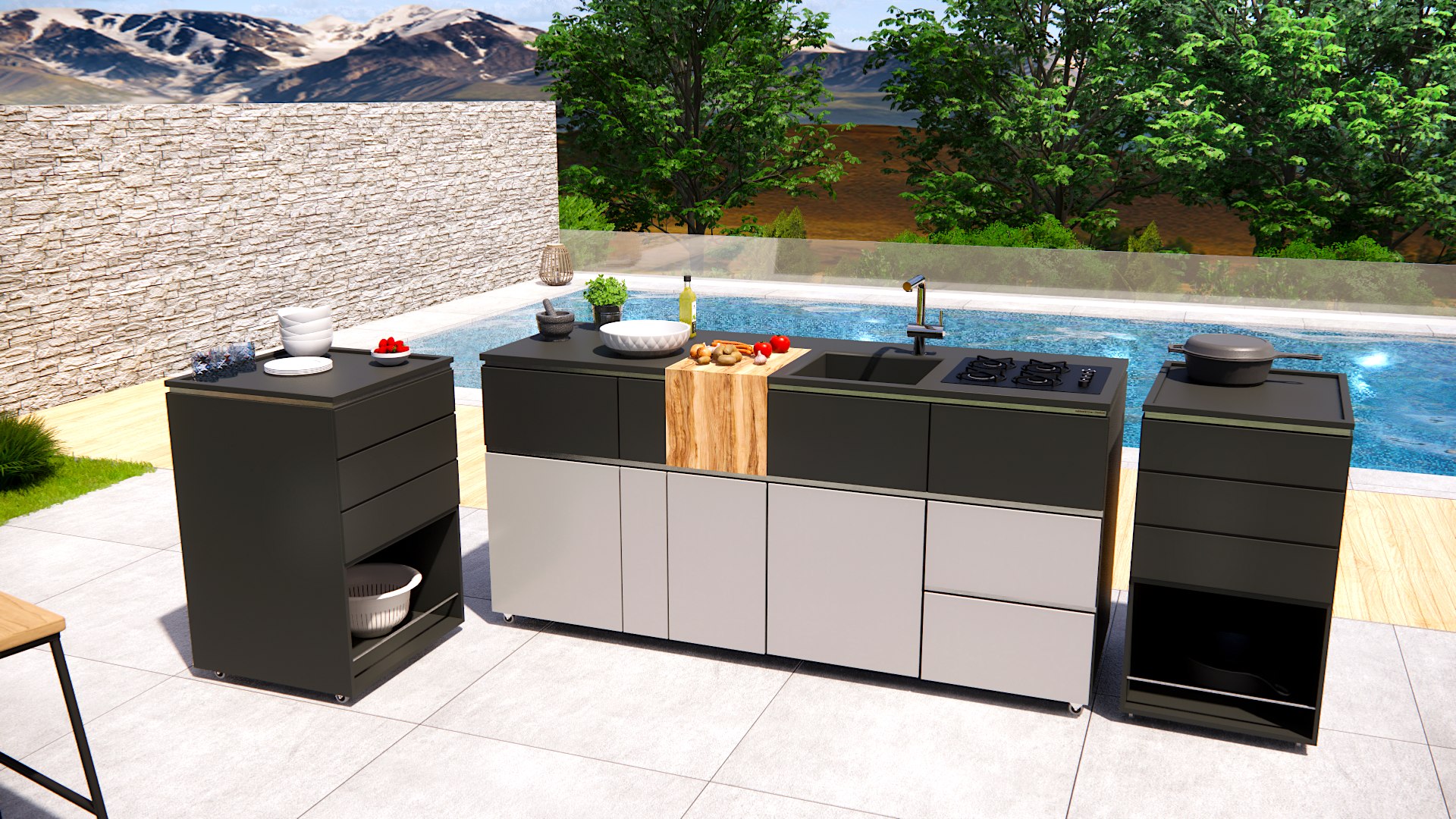 Modern outdoor kitchen furniture 3D - TurboSquid 1549107