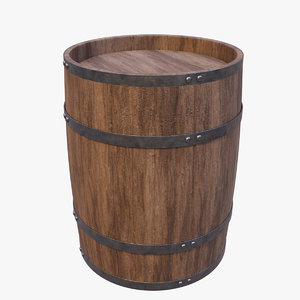 wooden barrel 3D