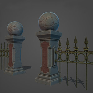 fence graveyard 3D model