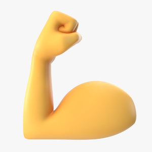 3D flexed biceps emoji model