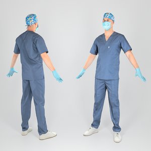 animation ready man surgeon model