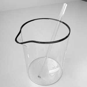 150 ml glass beaker 3D model