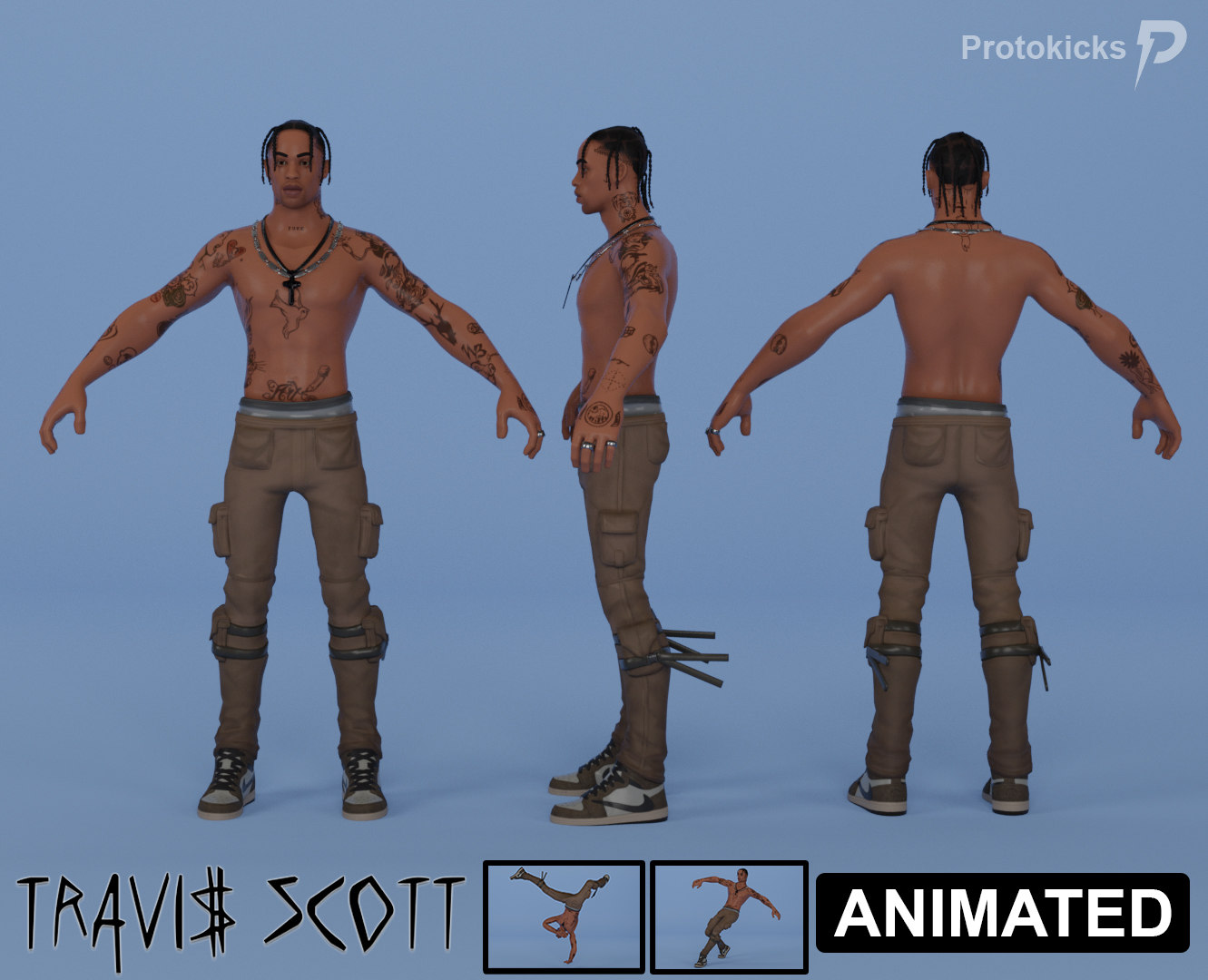 3D model skin travis scott rigged - TurboSquid 1550284