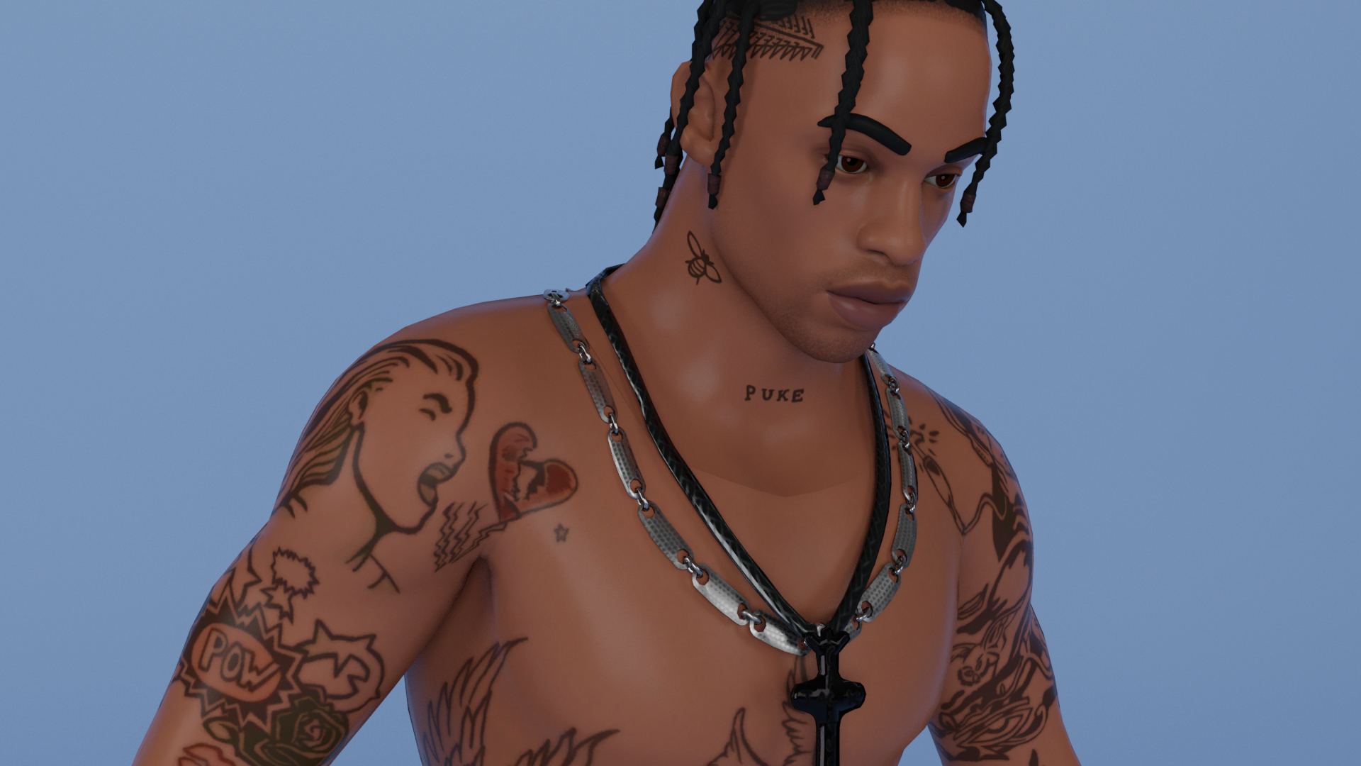 Travis Scott - Fortnite Skin - Rigged - BLEND OBJ FBX 3D model3Dモデル ...