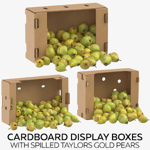 3D model cardboard display boxes spilled
