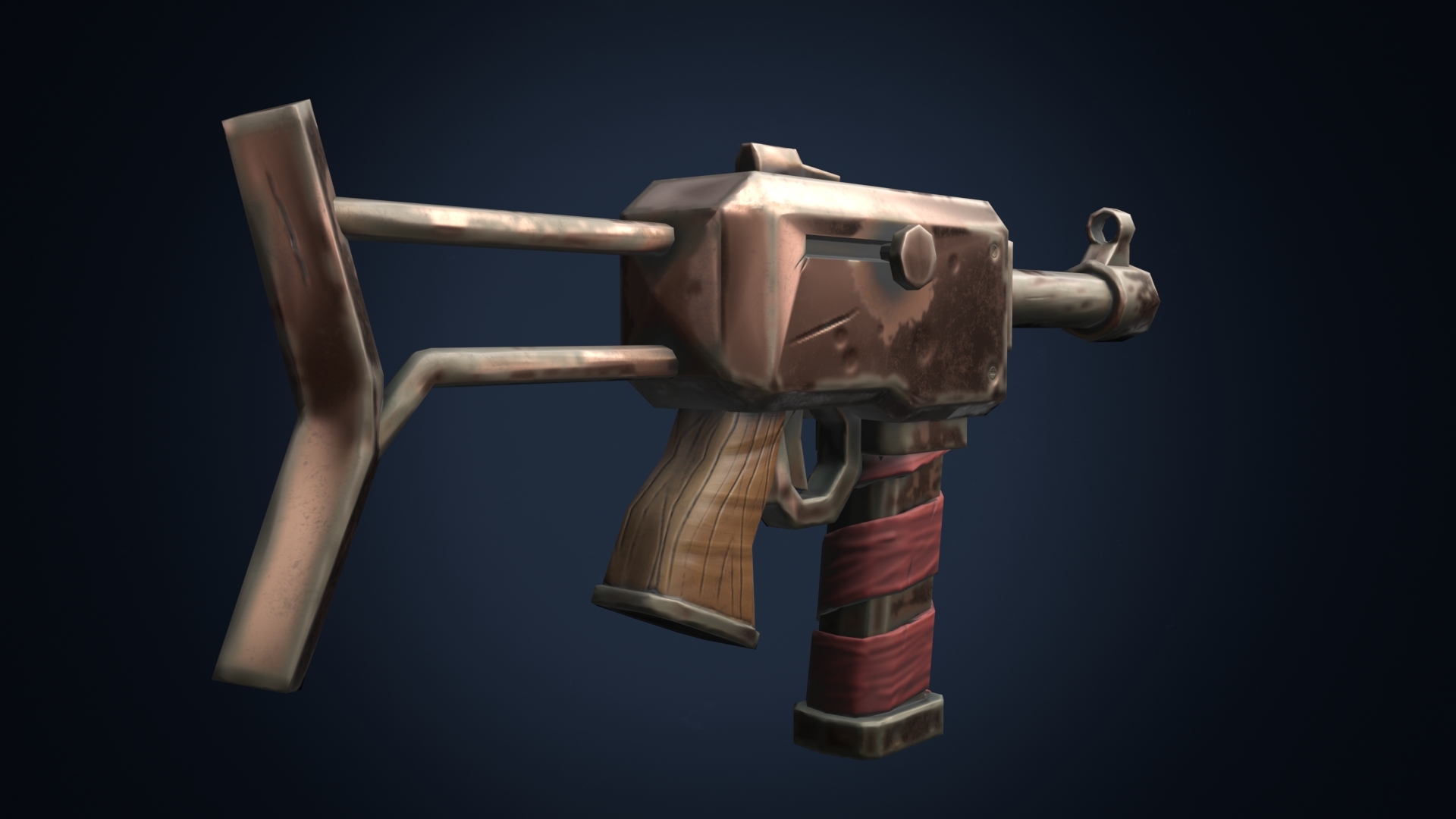 stylized hand painted weapon gun3d模型