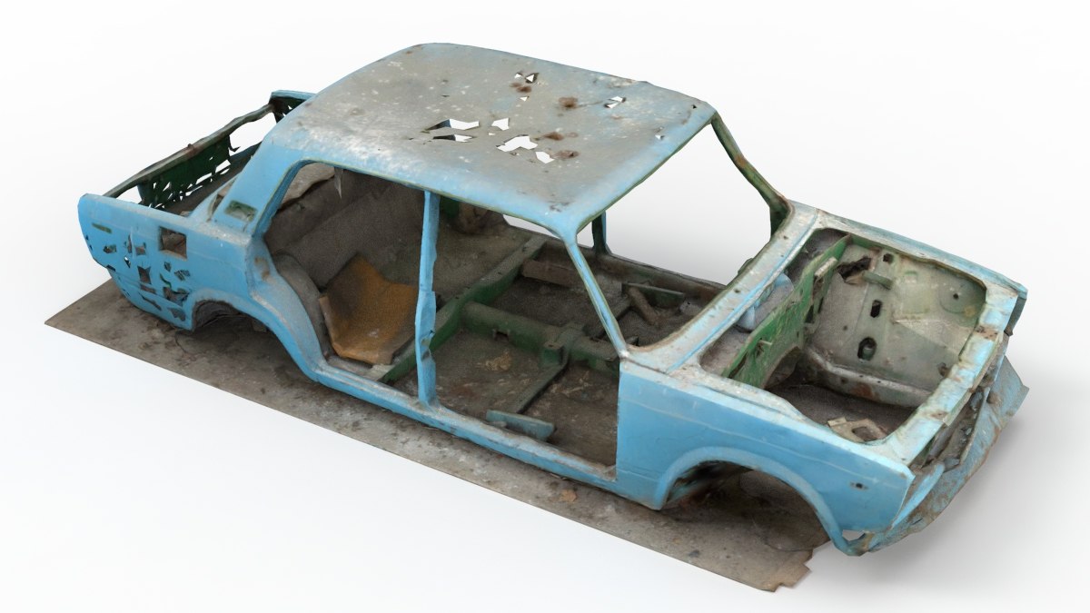 Wrecked car model TurboSquid 1550608