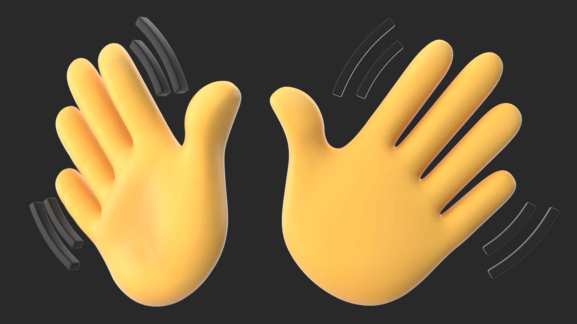 3D Waving Hand Emoji Model TurboSquid 1550816.