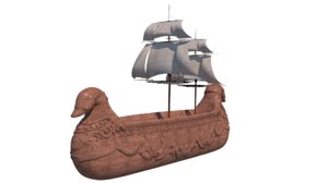 3D wooden boat