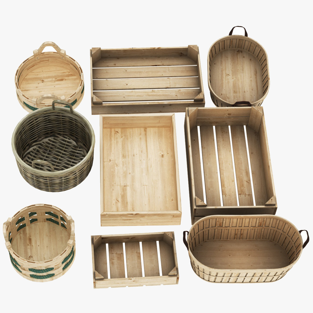 3D wooden fruit basket 9 TurboSquid 1550785